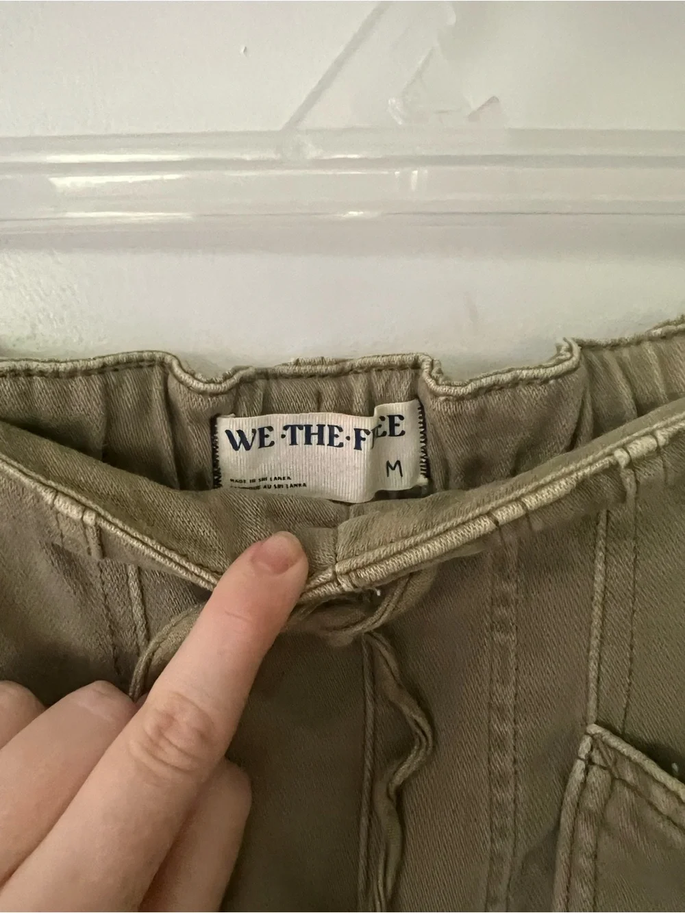 FREE PEOPLE green tie waist barrel jeans